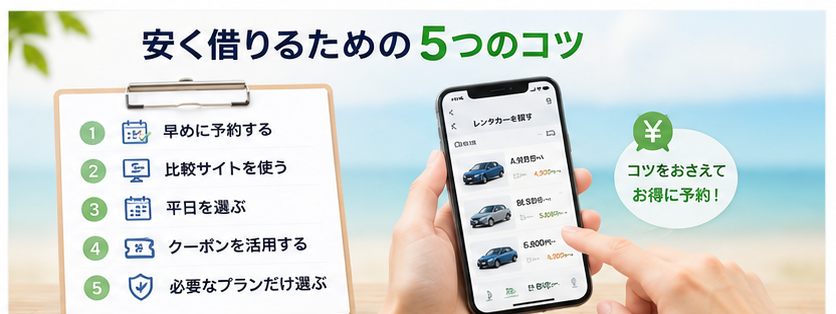 沖縄レンタカーを安く借りる5つのコツ｜チェックリスト