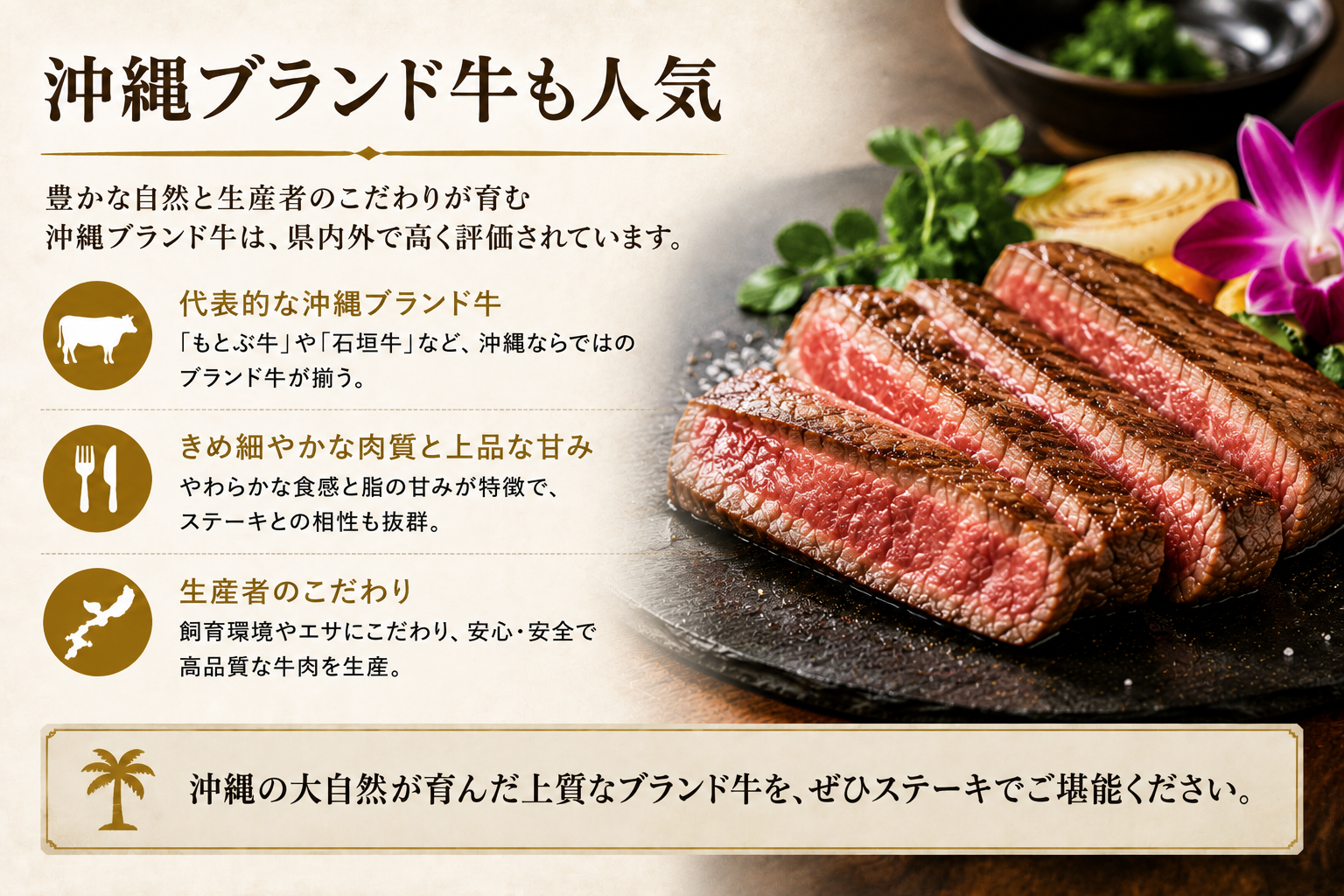 沖縄ブランド牛も人気
